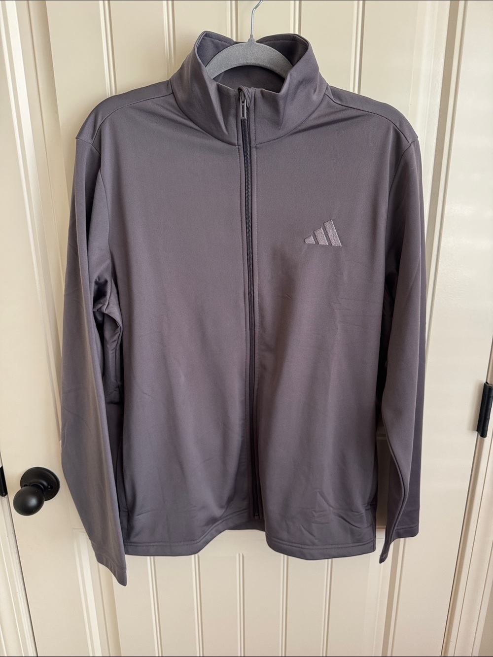 Like New! adidas Men’s Charcoal Gray Full-Zip Lightweight Track Jacket